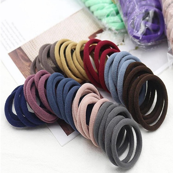 20pcs/set Seamless Random Color Elastic Hair Ties For Women - Picture 5 of 7